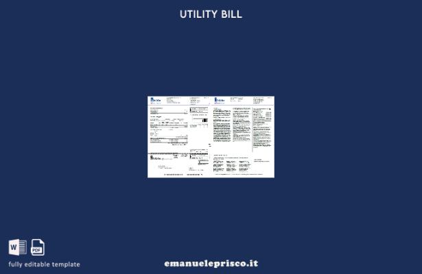 stile verificato Pagine delle bollette delle utenze USA So Cal Gas, modello di v